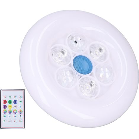 Plafonnier LED E27 50W avec haut-parleur Bluetooth, télécommande et fonction musicale intégrée (85-265V). (1/5)