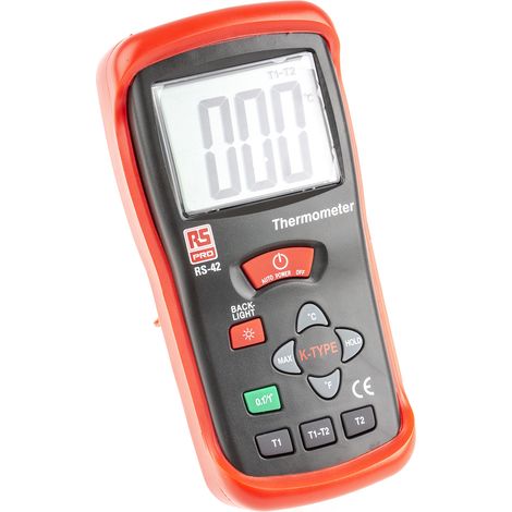 Thermomètre numérique RS PRO RS42, 2 voies de mesure pour K ( Prix pour 1 ) (1/2)