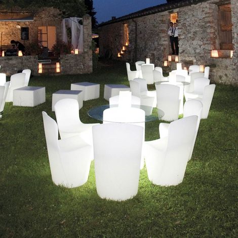 Silla luminosa de diseño moderno Slide Zoe Rgb para cocina bar restaurante y jardín. (1/5)