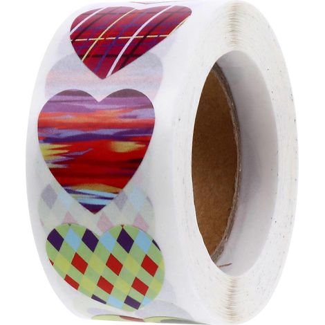 rouleau d'autocollants en forme de cœur pour la Saint-Valentin et les mariages-3X2.8CM (1/4)