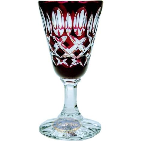 Vasos de vodka de cristal rubí 25 ml Krata Oliwka (1/2)