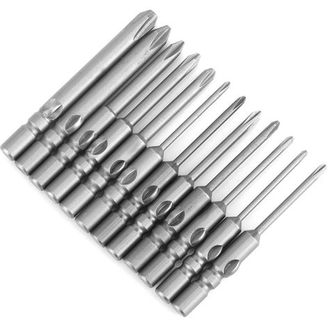 12 embouts de tournevis magnétiques cruciformes, accessoires pour perceuse électrique, outil de serrage manuel 4 mm (1/5)