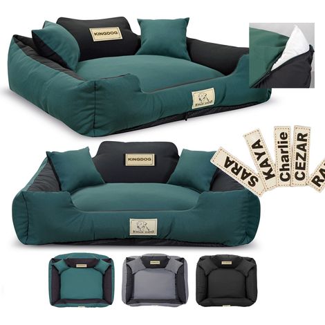 Cuccia/recinto per cani, KINGDOG MM43, 115x95 cm, personalizzabile, sfoderabile, antiscivolo, verde