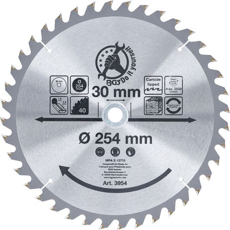 Lama per sega circolare con punte in metallo duro Ø 254 x 30 x 3,2 mm 40 denti (1/3)