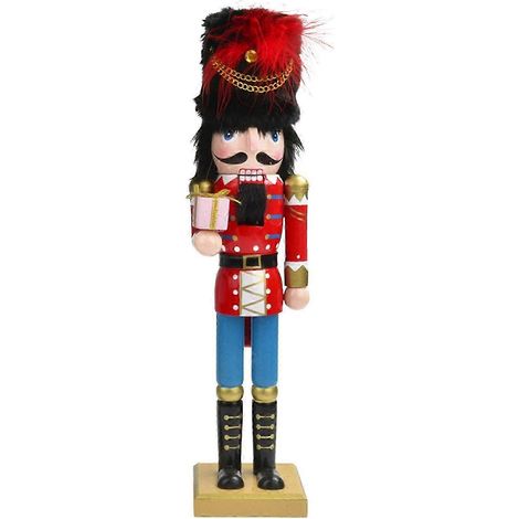Weihnachtsfigur Nussknacker, 38 cm (15 Zoll), fein gearbeitet, robuste Holzpuppe, ideal als Dekoration für Einweihungsfeiern-Style A (1/5)