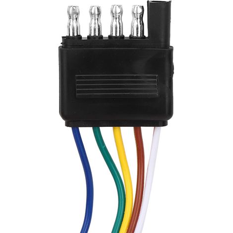 Connecteur plat 5 broches 72 pouces avec fils codés couleur pour remorque camping-car extension câblage type US (1/5)