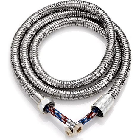 (Argent, 1,5 m) Flexible de douche en acier inoxydable antidéflagrant à trois couches