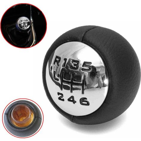 Soufflet levier de vitesse 6 vitesses – Compatible Peugeot 307 308 3008 407 5008 807 et Citroën C3 C4 C8 – Métal argent poli et ABS