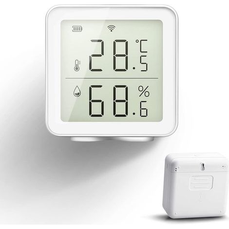 Longziming - Thermomètre et hygromètre - Appareil numérique de mesure de la température et de l'humidité avec historique quotidien, compatible avec les capteurs intelligents, pour la maison, le bureau (1/5)