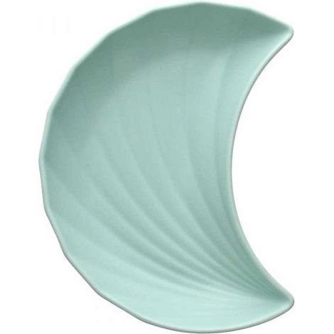 Piatto Mezzaluna A Rilievo 23x18x4h cm Aruba Stoneware Verde