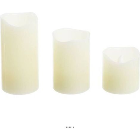 Lot de 3 bougies cylindriques ivoire en cire &ndash D 5 cm (1/5)