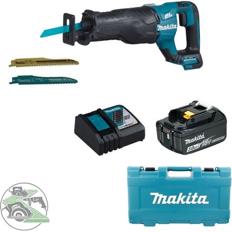 Makita Akku-Reciprosäge DJR187ZK 18V + Ladegerät DC18RC + Akku 3,0 Ah BL 1830B (1/2)