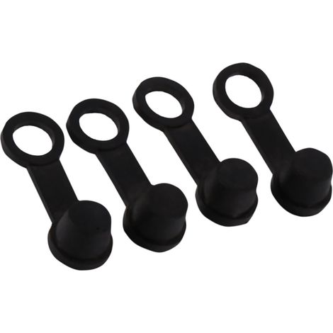 4x Schwarze 8-mm-Entlüftungsschrauben aus Gummi, staubdicht, für Motorradbremsen
