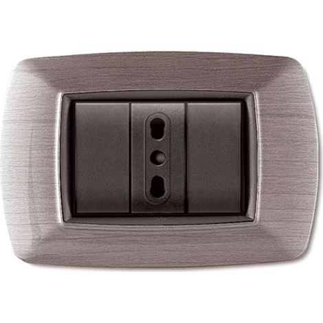 PLACCA LIFE MOD. LIVING PLAST.ACCIAIO SATINATO 3P. Prezzo per 1 pezzo. (1/2)