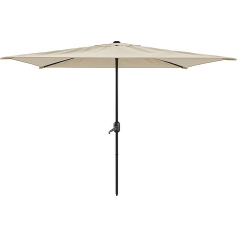 Ombrellone Rettangolare 3 x 2 M Da Giardino Parasole Per Balcone Con Air Vent Apertura A Manovella Anti UV Idrorepellente Per Mare Spiaggia Piscina Terrazzo Design Bahamas Beige
