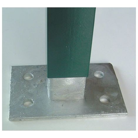 SUPPORTO ZINCATO PER FISSAGGIO A TERRA PER PALO TUBOLARE QUADRO 50X50 mm - PER RECINZIONE 'MEDIUM '