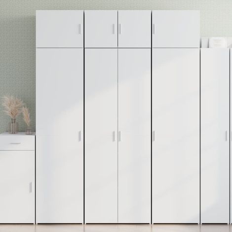 Buffet haut-Armoire de rangement blanc 70x42,5x185 cm bois d'ingénierie 407921 (1/5)