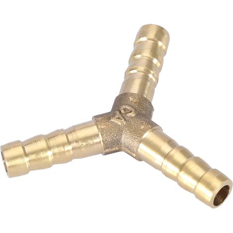 Connecteur en laiton en forme de Y à 3 voies avec broches pour air, eau et gaz (diamètre extérieur 6 mm, 4 pièces) (1/5)