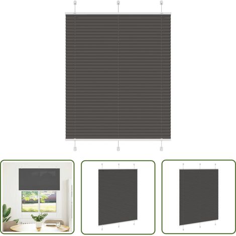 vidaXL Plissee Schwarz 105x100 cm Stoffbreite 104,4 cm Polyester (1/5)