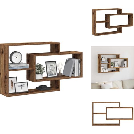Wandregal Altholz-Optik 104x20x58,5 cm Holzwerkstoff - Wandregal - Wandregale - Hängeregal - Schweberegal (1/5)