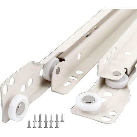 Schubladenschienen 250, 350, 400, 550 mm für Küchenschubladen, robustes Metall, 1 Paar weiße Gleitschienen, Tragkraft 50 kg