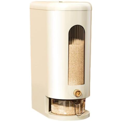 Boîte de stockage hermétique pour riz 10 kg – Distributeur automatique à poussoir – Matériau polypropylène – Fenêtre transparente (1/5)