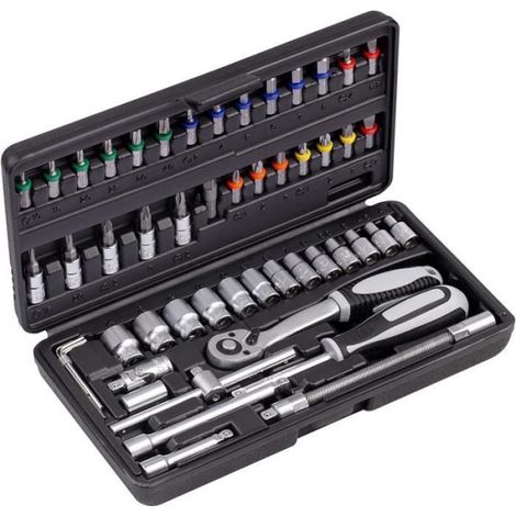 Coffret a clés et douilles CONNEX - 52 pieces - Chrome-vanadium (1/5)