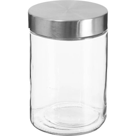 Tarro de cristal con tapa de acero inoxidable nixo 1,2l - 5five