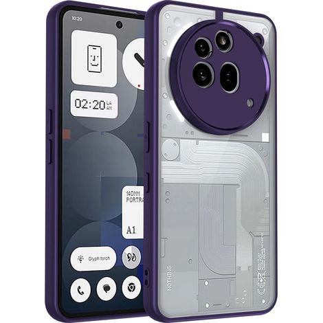 (Violet, Nothing CMF Phone 2 Pro) Coque de téléphone rigide antichoc en PC+TPU, transparente et ultra-mince (1/5)