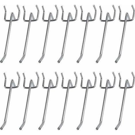 Gancho de almacenamiento para tablero perforado, 40 piezas, surtido de tableros perforados, soporte para ganchos para tableros perforados, gancho de pared para tableros perforados (1/5)