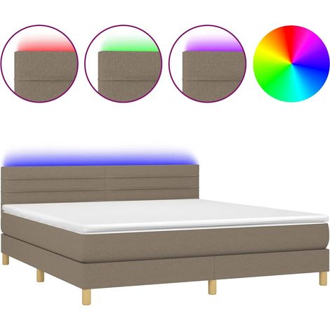 Maison Exclusive - Boxspringbett mit Matratze & LED Taupe 180x200 (1/5)