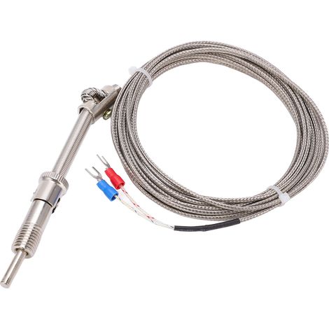 Thermoelementsonde mit Druckfeder Typ K, 4 Meter abgeschirmtes Kabel für die Fertigung
