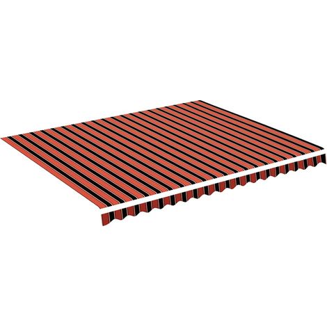 Tessuto di Ricambio Tenda da Sole Arancione e Marrone 4,5x3,5 m (1/4)