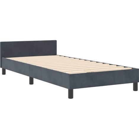 vidaXL Dark Grey Velvet Bed Frame 90x200 cm (1/5)