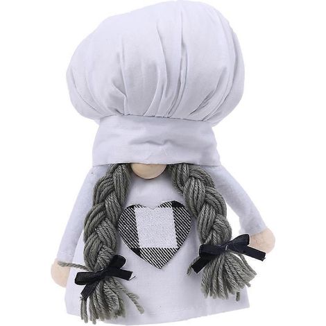 Décorations de cuisine pour la Saint-Valentin : lutin cuisinier, gnome, chef, peluche faite main pour poupée, ornements suédois - B (1/5)