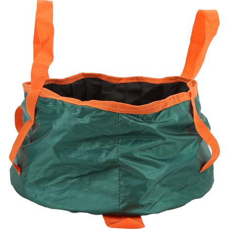 Robustes, verschleißfestes, zuverlässiges, tragbares, rundes, faltbares Outdoor-Waschbecken für Reisen und Camping, schwarz und grün (1/5)