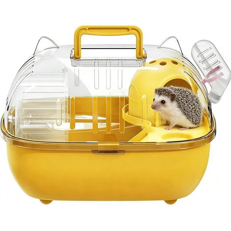 1 Cage de transport, Polypropylène, Transparent, 27,5x22x20cm, Bouteille d'eau, Hamster, Lapin, Voyage