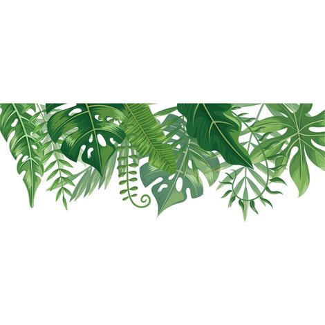 BEBUSINGOTO Un conjunto de pegatinas de pared de plantas de hojas verdes, pegatinas de pared para sala de estar, dormitorio, cocina y baño. (1/5)