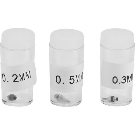 Jeffergarden 3 pièces 0.2mm 0.3mm 0.5mm buses et aiguilles pour aérographe accessoires de remplacement (1/5)