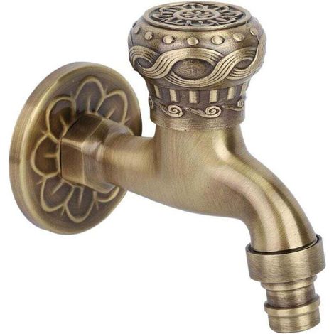 Robinet D'Eau De Première Qualité En Laiton Durable évier De Cuisine, XU,Antique Robinet D'Eau Du Robinet De Bronze Poignée En Métal Poignée G1 / 2 Connexion - (1/4)