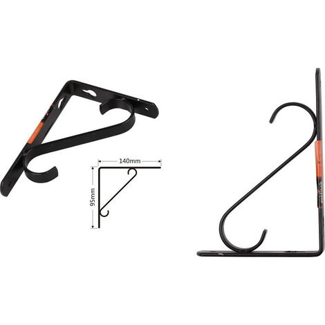 Kaela - Set 2 Pz Reggimensola Supporto Staffa Angoliere Rinforzo 140 X 95 Mm Nera 91284 - (1/2)