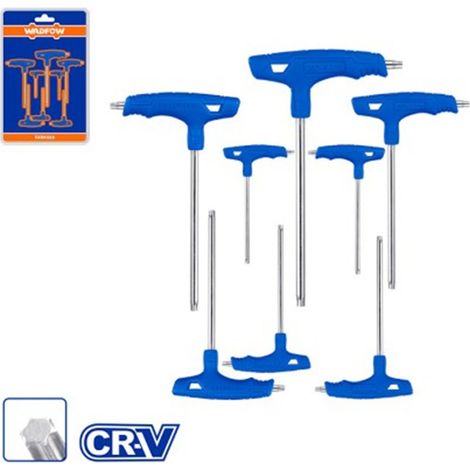 Juego de llaves Torx en T WADFOW de 8 piezas, acero Cr-V, mango en T, cromado, duraderas