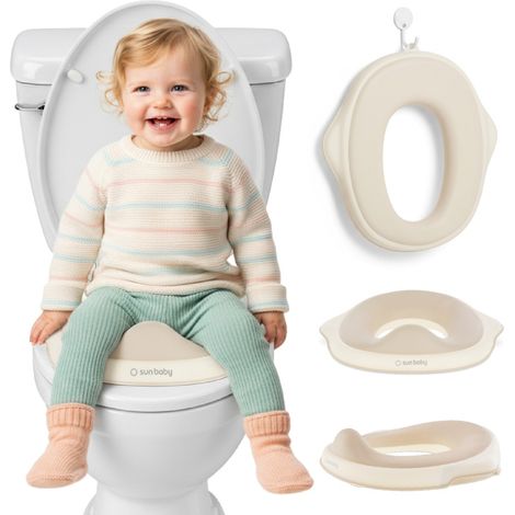 Sun Baby Toilettensitzbezug für Kinder, rutschfest, weiß/beige