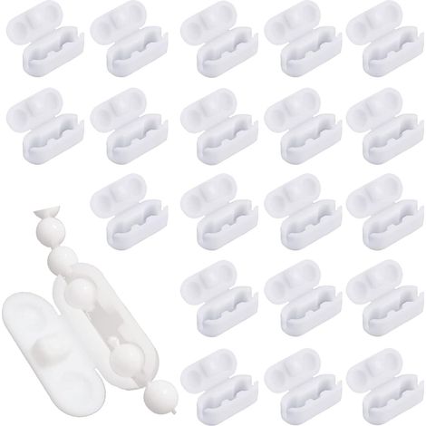 CCYKXA Lot de 20 raccords de chaîne en plastique - Connecteur de chaîne - Clip de chaîne à billes - Accessoires pour réparation de store, store vénitien ou rideau (1/4)