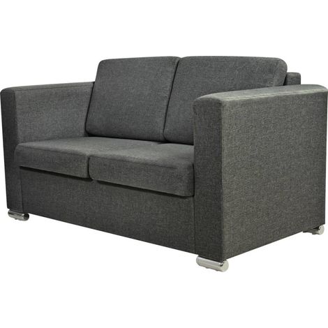 Sofá de 2 plazas para salón interior hogar tela gris oscuro 020020062