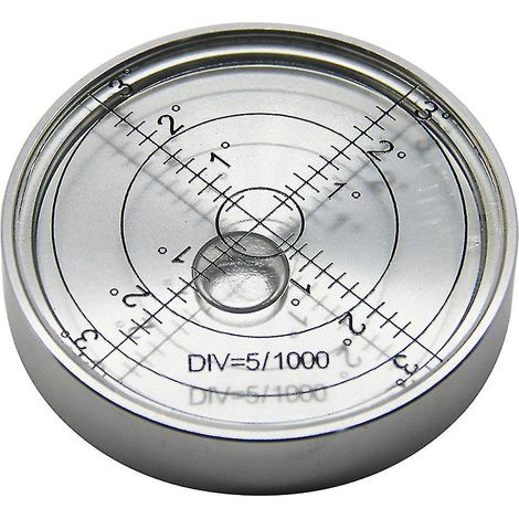Niveau à bulle rond de haute précision, bulle à bulle d'alcool, niveau de surface, bulle blanche argentée, eau. (1/5)