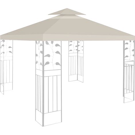 TolleTour Techo de repuesto para pabellón 3x3 m, doble techo con salida de chimenea, funda de poliéster 300D, protección UV, beige