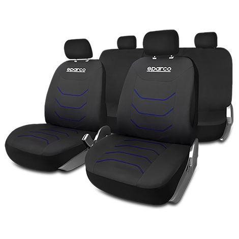 Juego de fundas para asientos de coche - Negro con azul