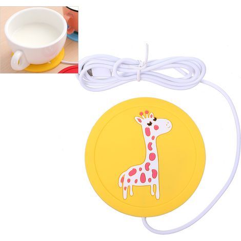 Set de 2 dessous de verre chauffants en silicone USB, motif animal mignon antidérapant, réchauffe-boisson pour tasse. (1/5)