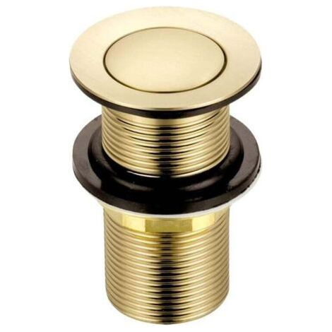 Ablaufgarnitur aus Messing, schlitzlos, gebürstetes Gold, Standard-G-1 1/4"-BSP-Anschluss, 1 Stück (1/3)